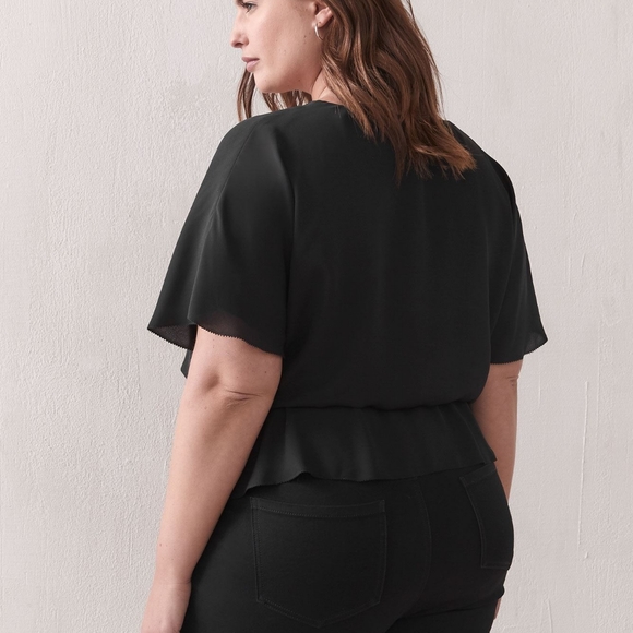 Flutter-Sleeve Peplum Blouse - Addition Elle - Picture 5 of 5